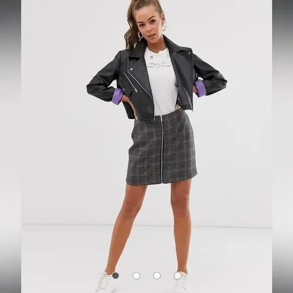 Brave Soul London Bailey Mini Skirt Checker - Picture 1 of 6